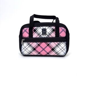 2010 Nintendo DS Pink Plaid Carrying Case Top Handle Purse Pouch